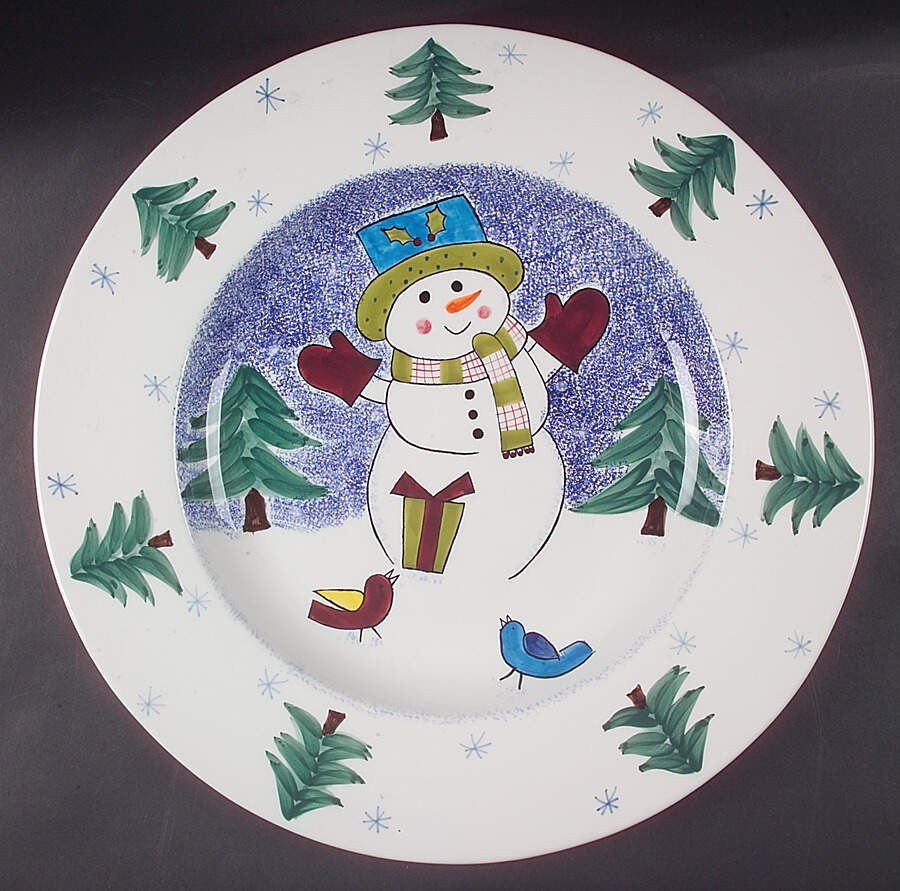 Frosty Snowman 16" Chop Plate (Round Platter) by Studio Nova-1