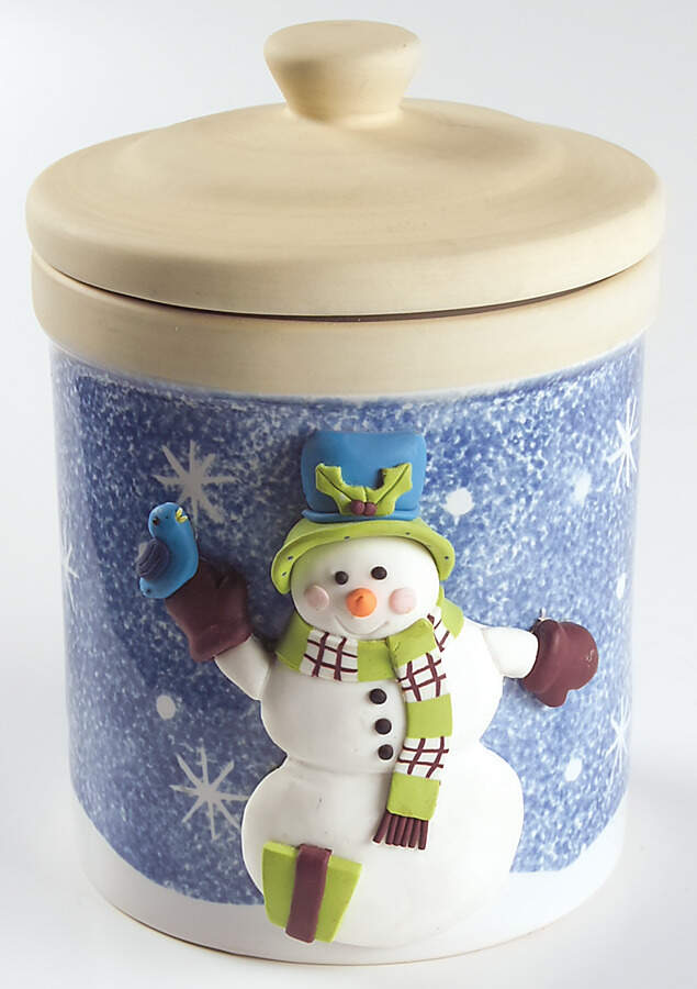 Frosty Snowman Small Canister & Lid by Studio Nova-1
