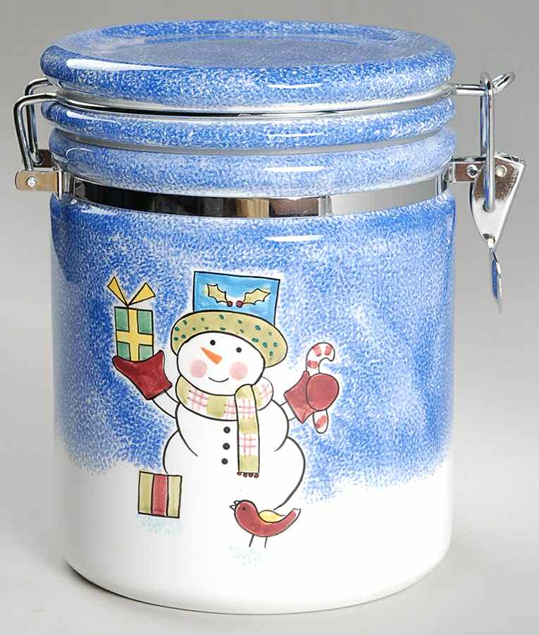 Frosty Snowman Medium Canister & Lid by Studio Nova-1
