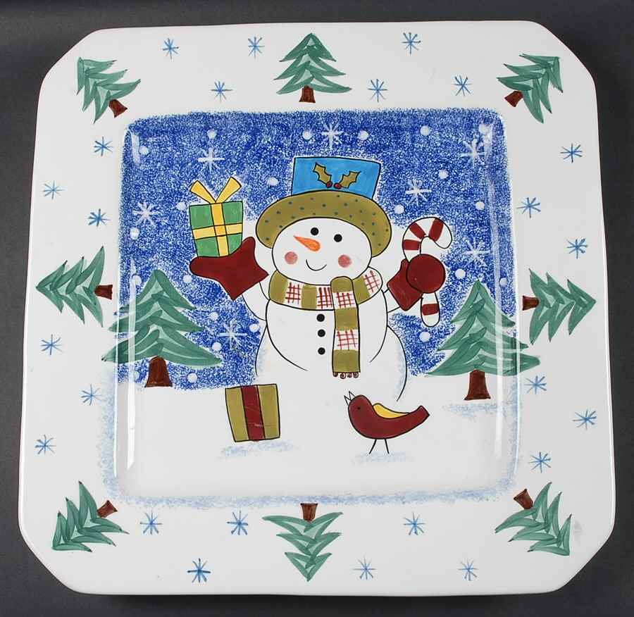 Frosty Snowman 16" Square Serving Platter by Studio Nova-1