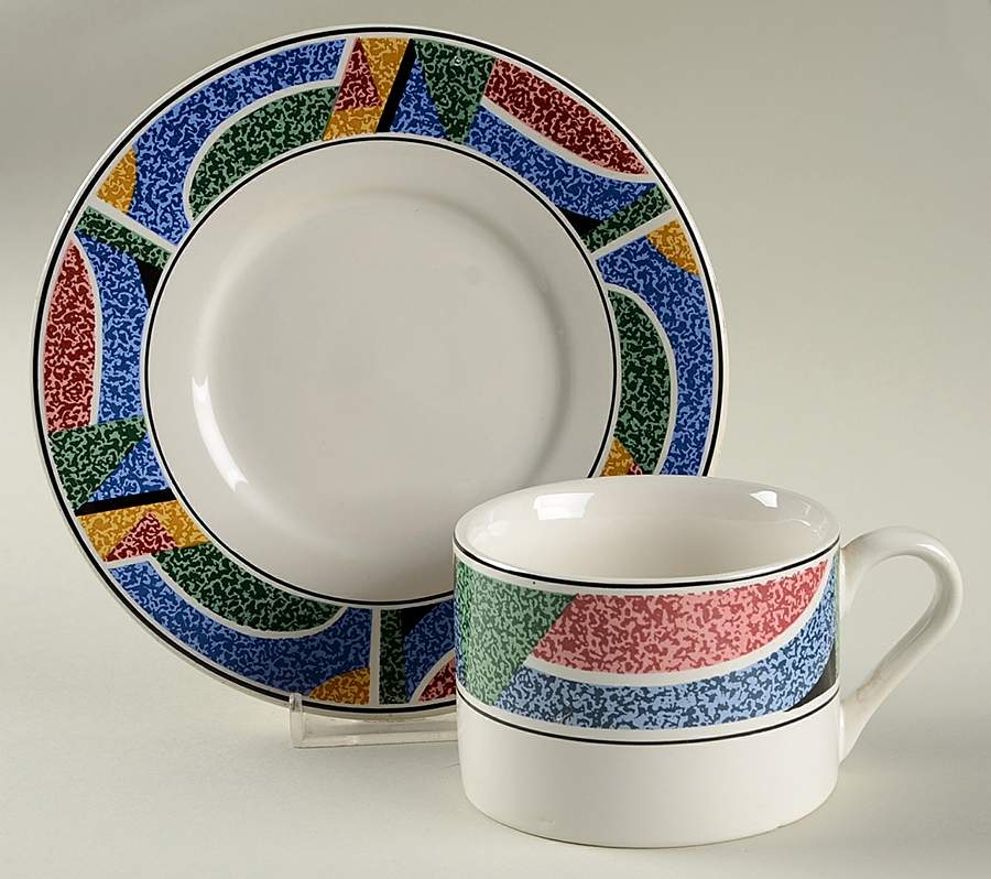 Flair (Made in China) Flat Cup & Saucer Set by Sango-1