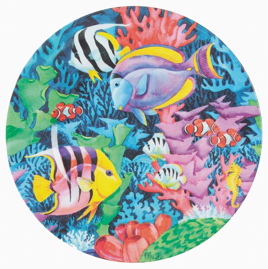 Sea Colors Plastic Salad Plate by Sakura-1