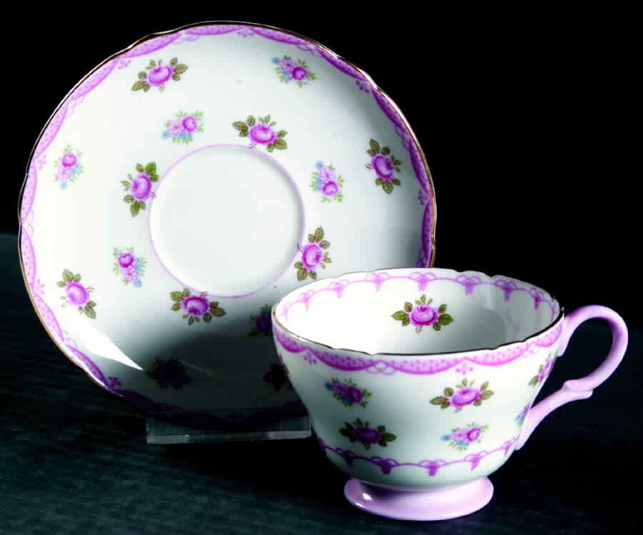 13520 Footed Cup & Saucer Set by Shelley-1