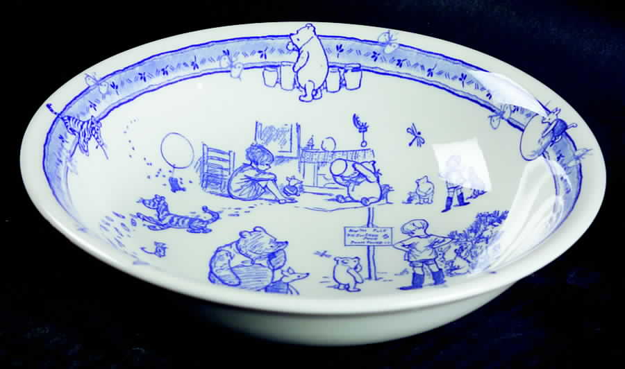 Classic Pooh Discovery (Blue) Child's Bowl by Spode-1