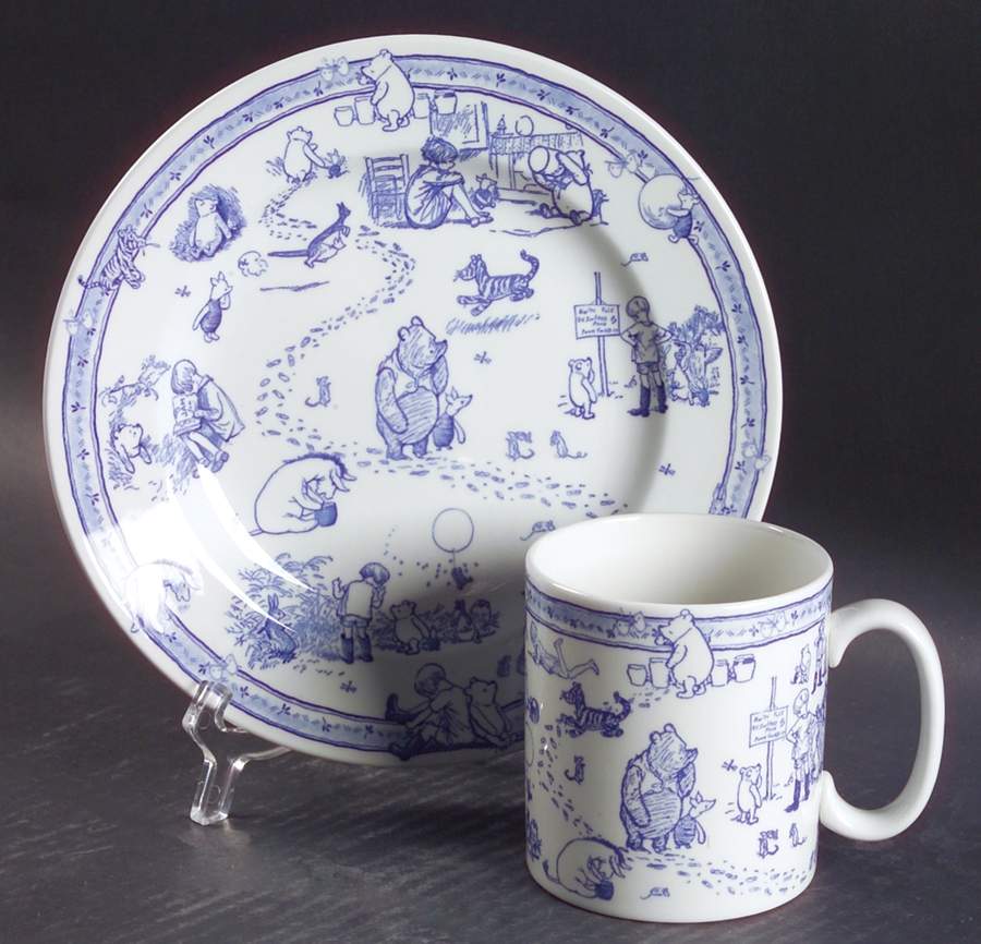 Classic Pooh Discovery (Blue) (2 Pc) Child's Set (CHPL & CHMUG NO BOX) by Spode-1