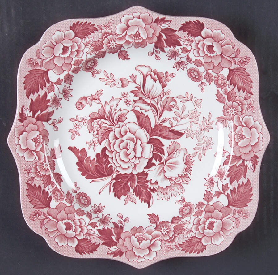 Garden Collection Cranberry and White Buffet/Dessert Plate by Spode-1