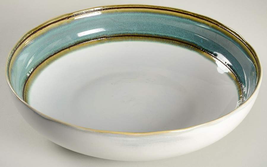 Waves Green 13" Large Salad Serving Bowl by Sango-1