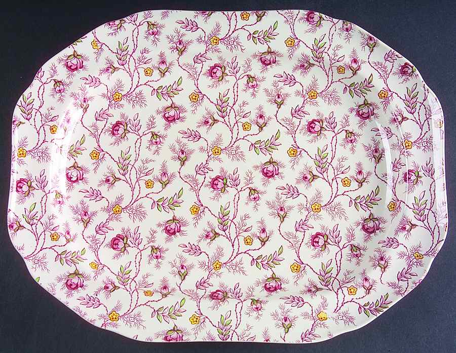 Rosebud Chintz (S3715, Cream) 14" Oval Serving Platter by Spode-1