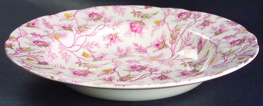 Rosebud Chintz (S3715, Cream) Large Rim Soup Bowl by Spode-1