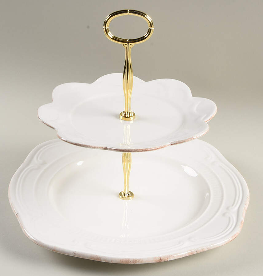 Grand Buffet 6 5/8"-10"  2 Tiered Serving Tray (Dp, Sp) HC by Sabatier-1