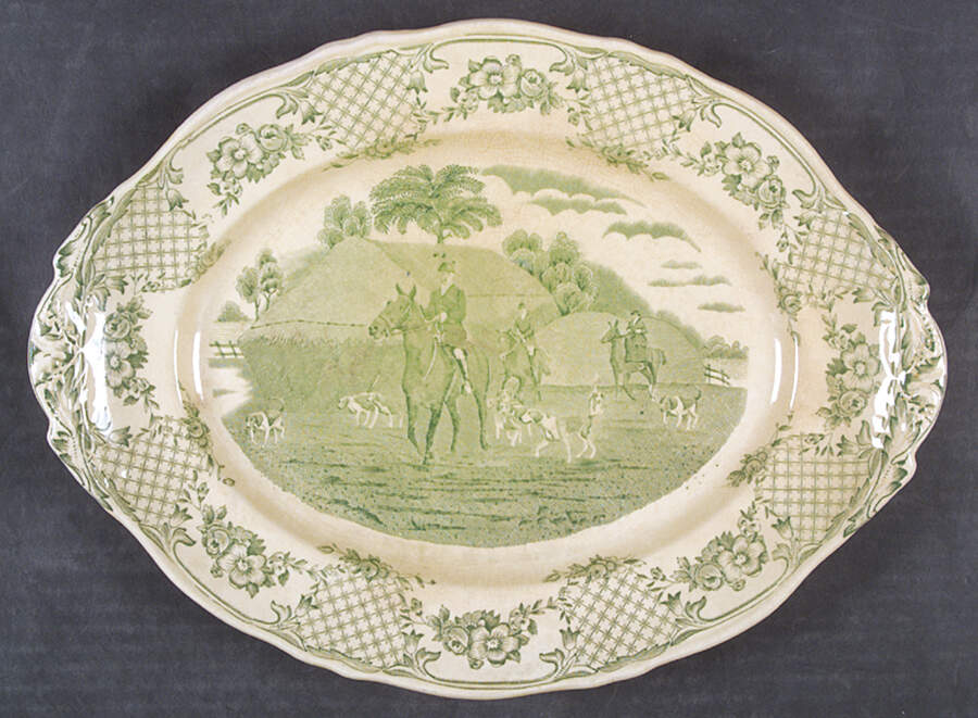Stv11 (Scalloped) 13" Oval Serving Platter by John Steventon & Son-1