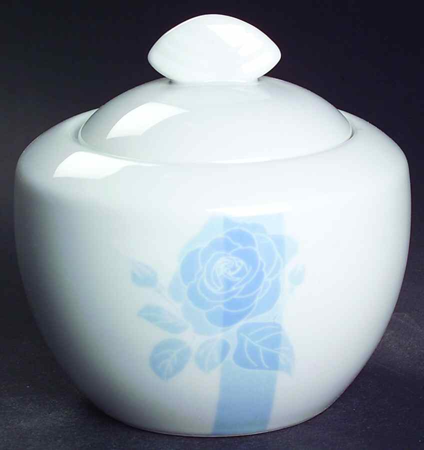 Chelsea Rose Blue Sugar Bowl & Lid by Studio Nova-1