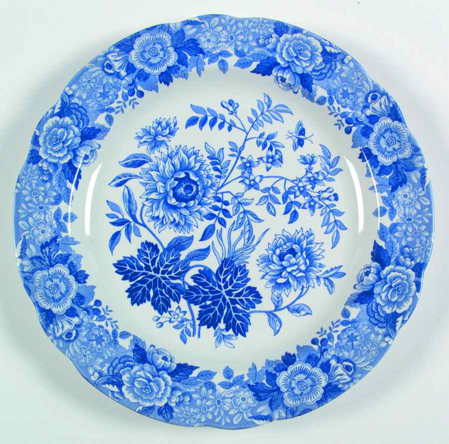 Blue Room Garden Collection (White Background) Dinner Plate by Spode-1