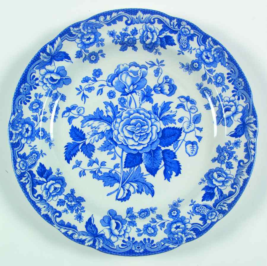 Blue Room Garden Collection (White Background) Dinner Plate by Spode-1