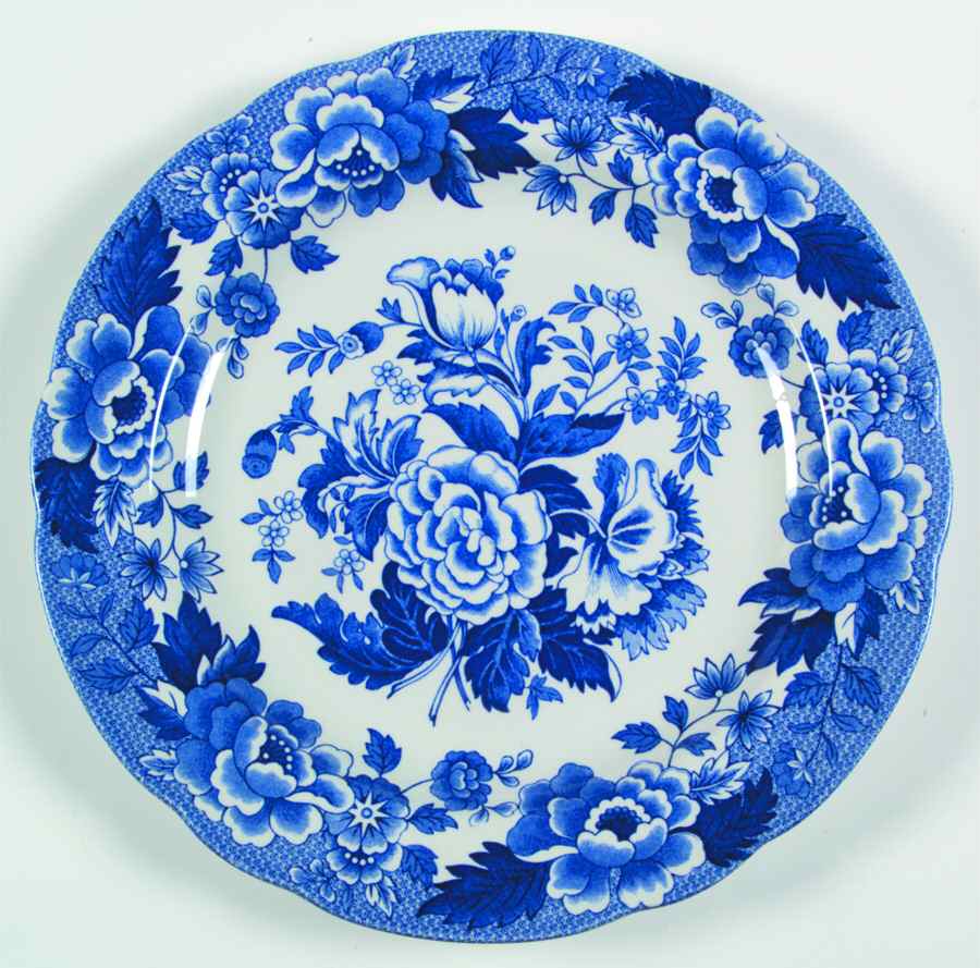 Blue Room Garden Collection (White Background) Dinner Plate by Spode-1
