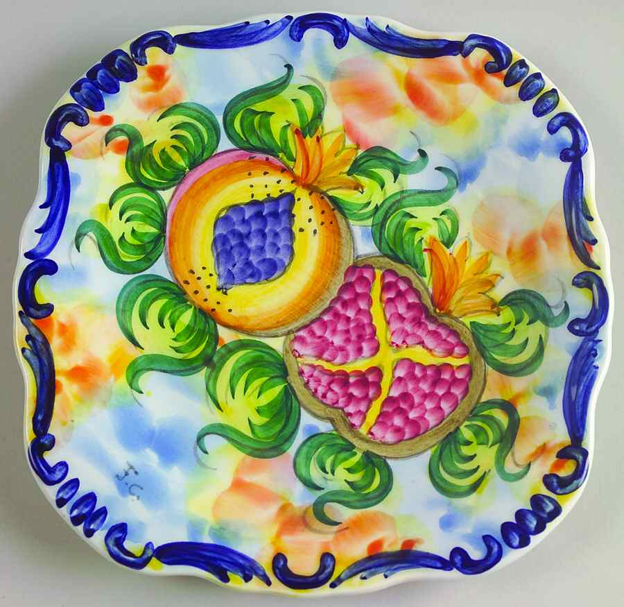 Pomegranate Square Salad Plate by Skyros-1