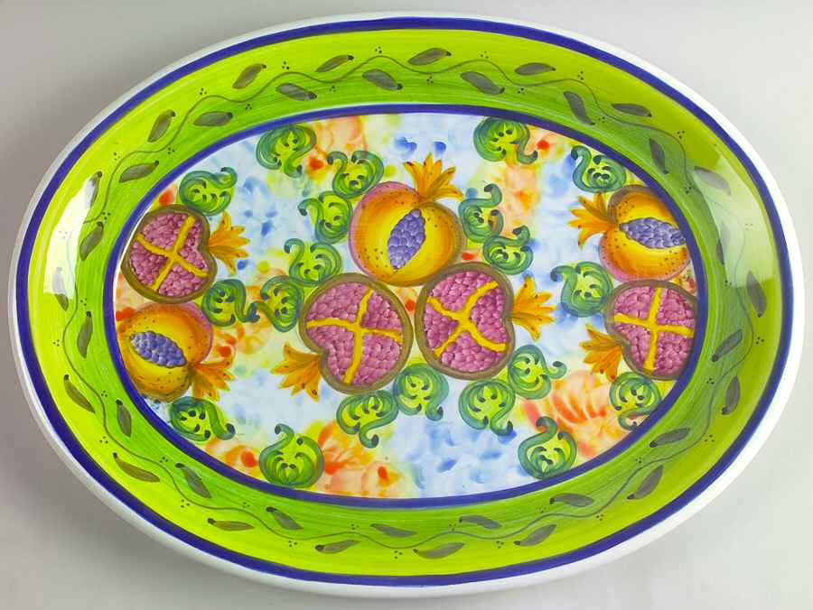 Pomegranate 16" Oval Serving Platter by Skyros-1