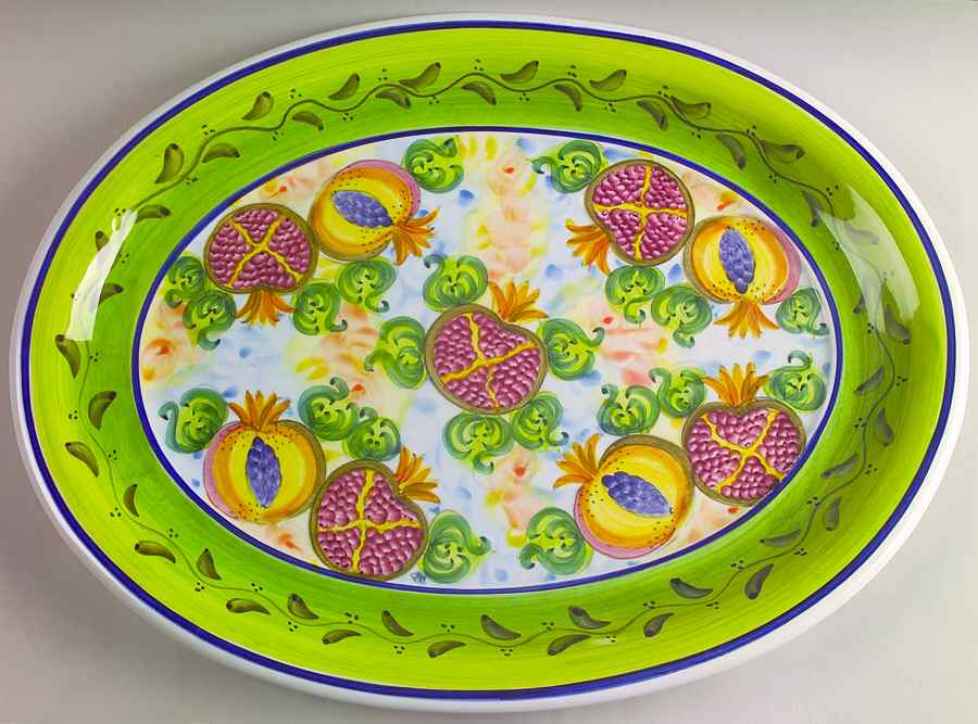 Pomegranate 19" Oval Serving Platter by Skyros-1