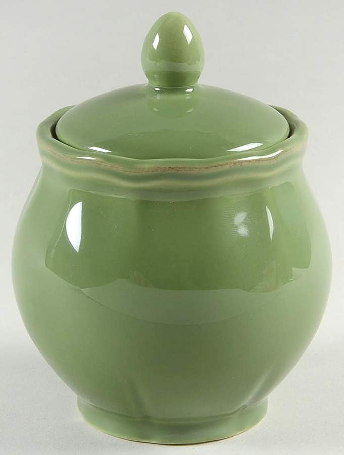 Corricoware Green Sugar Bowl & Lid by Skyros-1