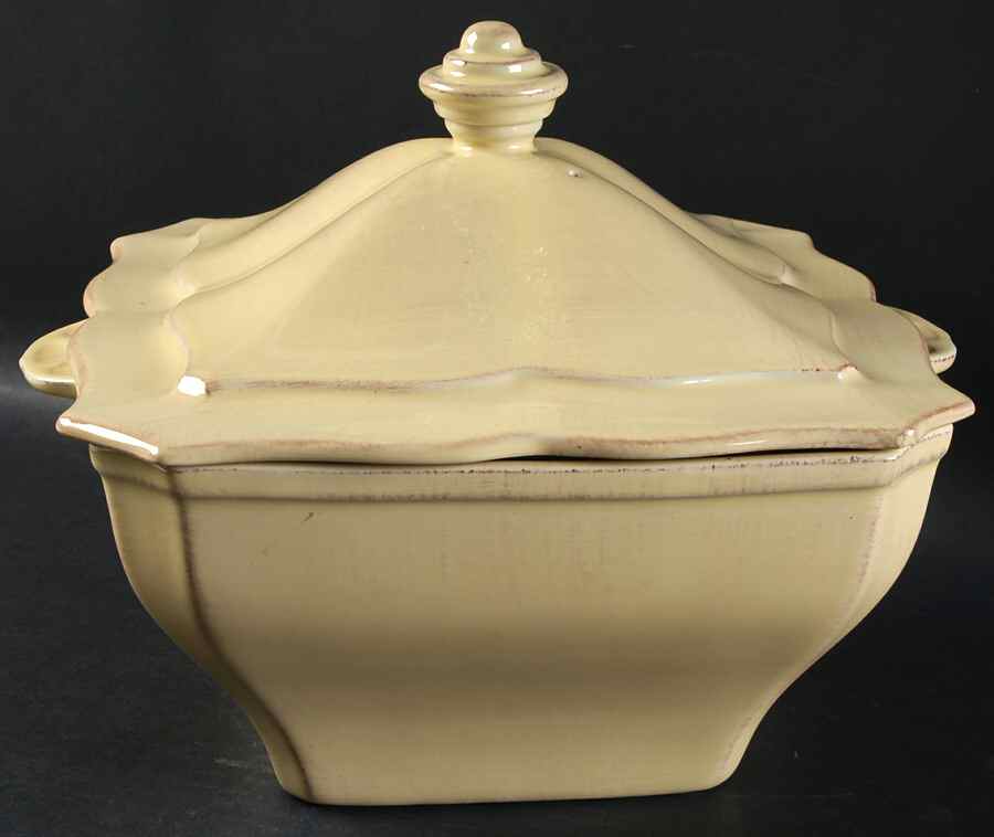 Corricoware Butter Cream (Ivory) Square Covered Vegetable by Skyros-1