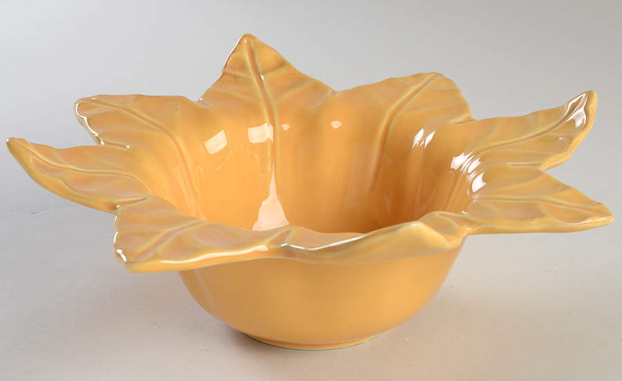 Leaves Mustard 10" Round Vegetable Bowl by Skyros-1
