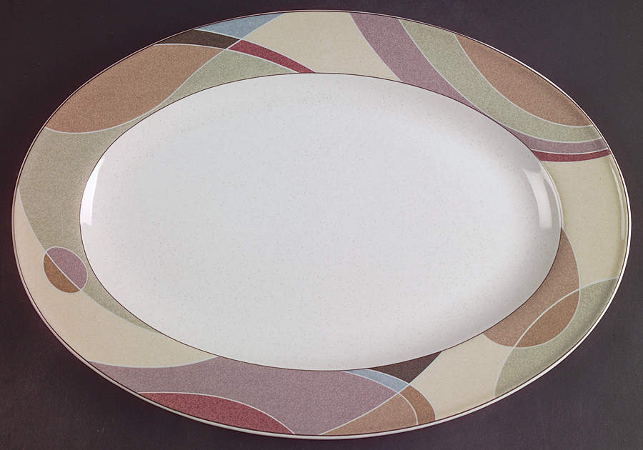 Kaleidoscope 14" Oval Serving Platter by Studio Nova-1
