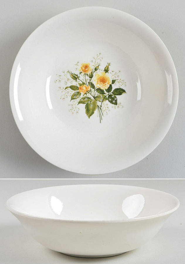Cathy Rose Yellow (Coupe, No Trim) 7" Round Vegetable Bowl by Sabin-1