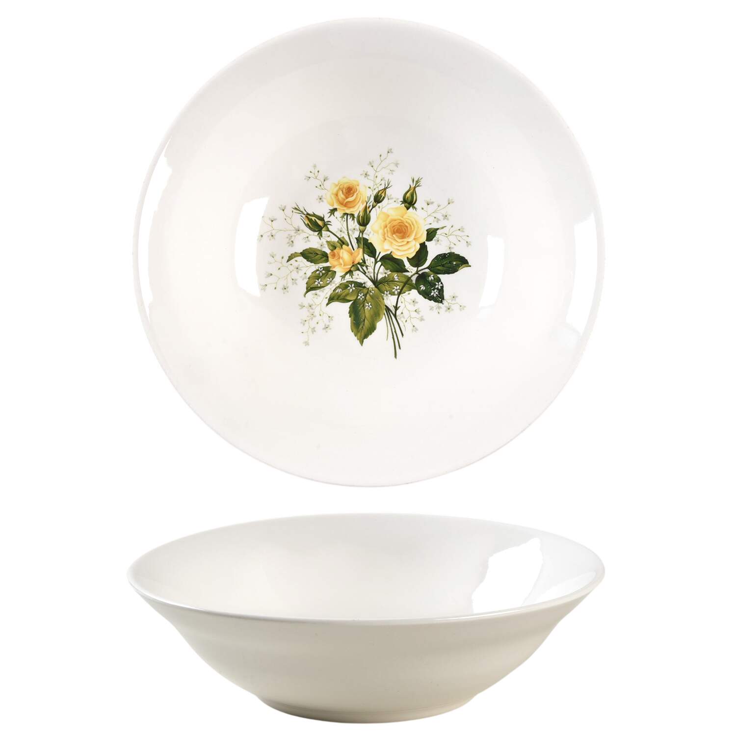 Cathy Rose Yellow (Coupe, No Trim) 8" Round Vegetable Bowl by Sabin-1