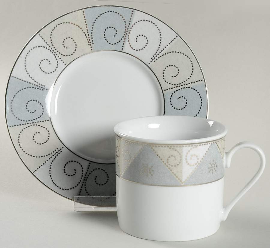 Sterling Scroll Flat Cup & Saucer Set by Studio Nova-1