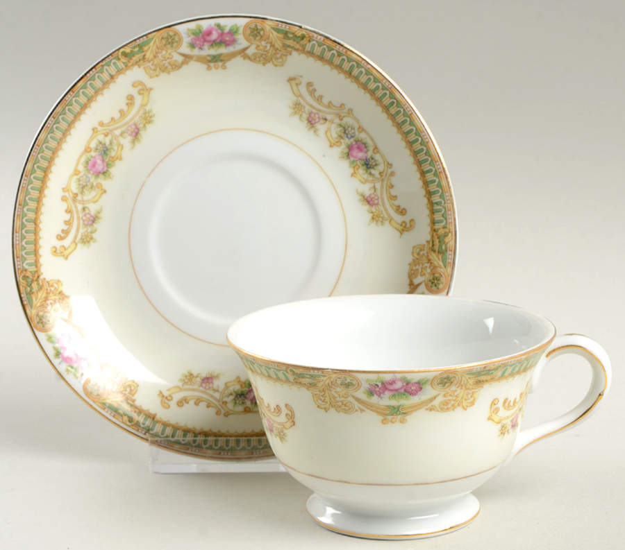 Sfu18 Footed Cup & Saucer Set by Shofu (Japan)-1