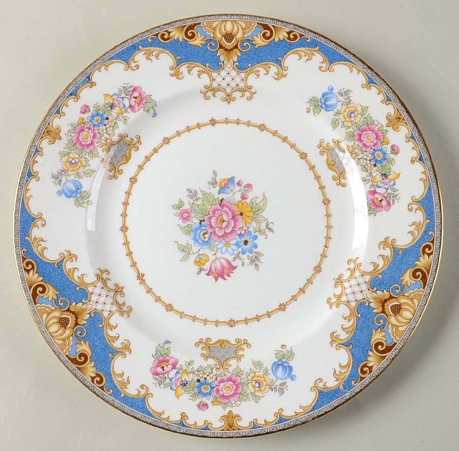 Sheraton Blue (Smooth) Dinner Plate by Shelley-1