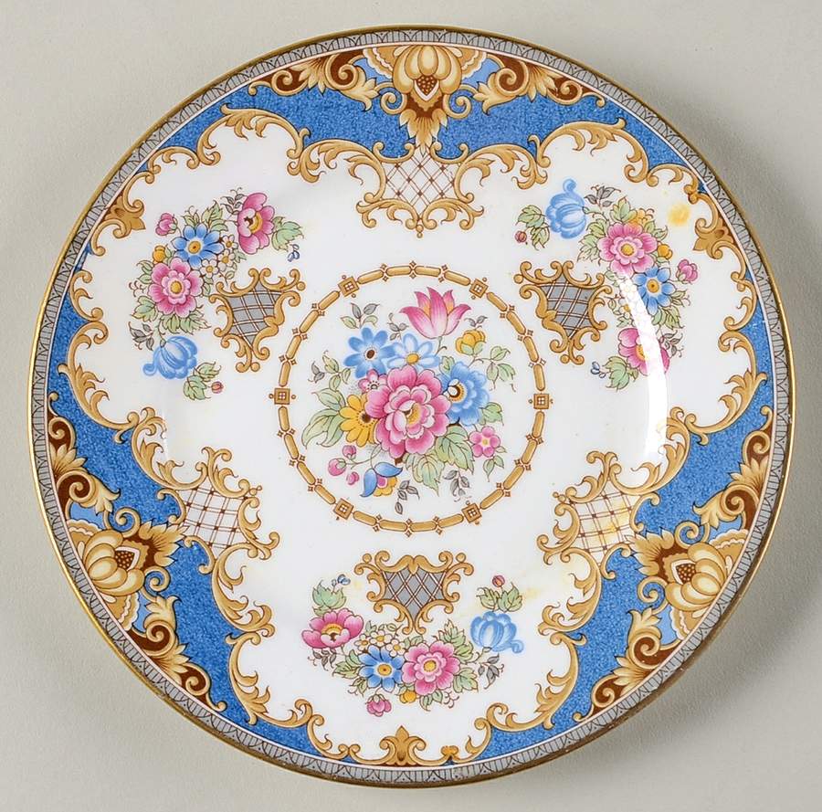 Sheraton Blue (Smooth) Bread & Butter Plate by Shelley-1