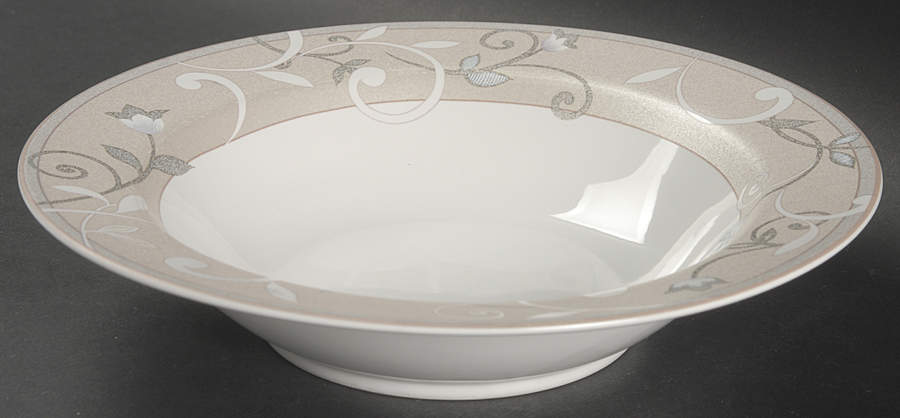 Jewel Tones Beige Rim Soup Bowl by Studio Nova-1