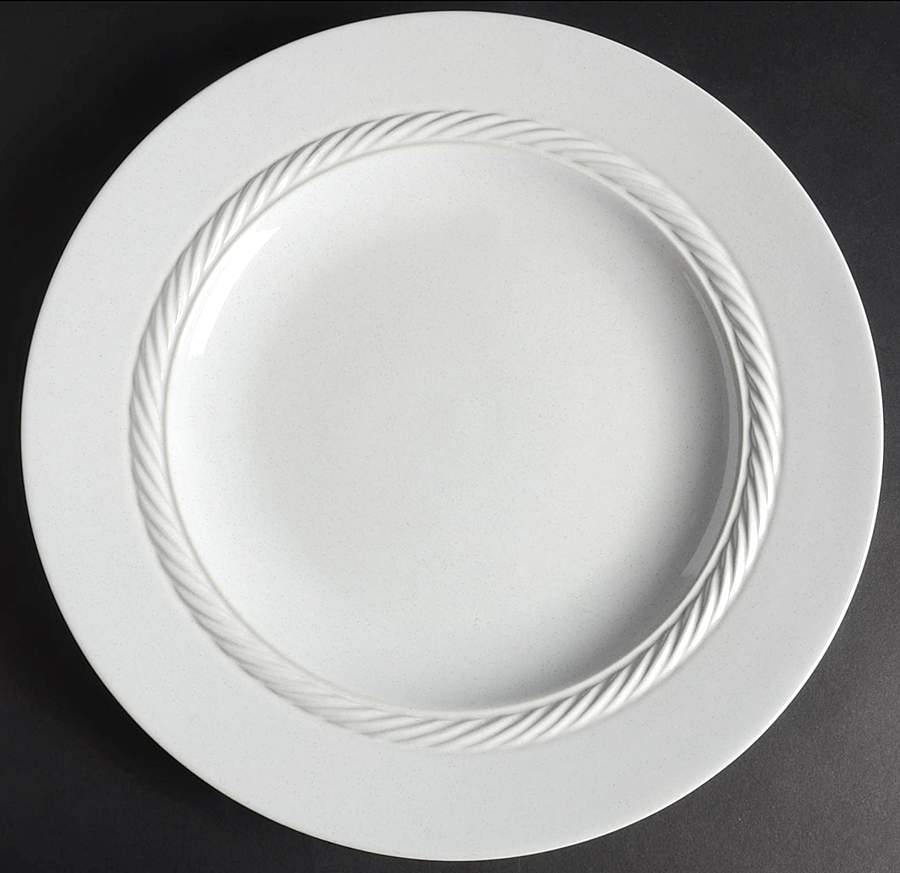 Braid White 12" Chop Plate (Round Platter) by Studio Nova-1