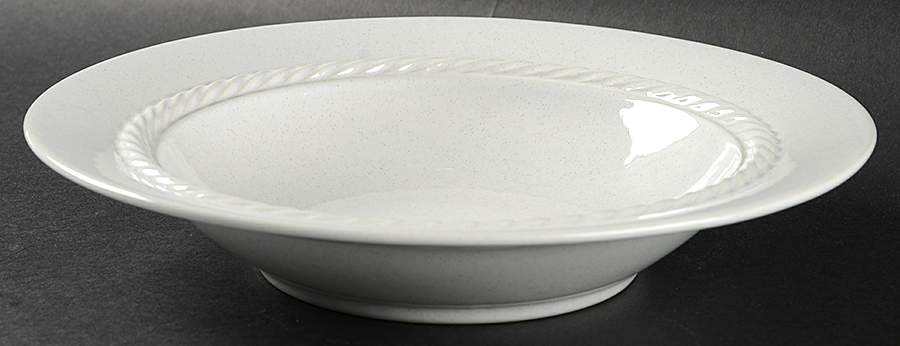 Braid White Large Rim Soup Bowl by Studio Nova-1