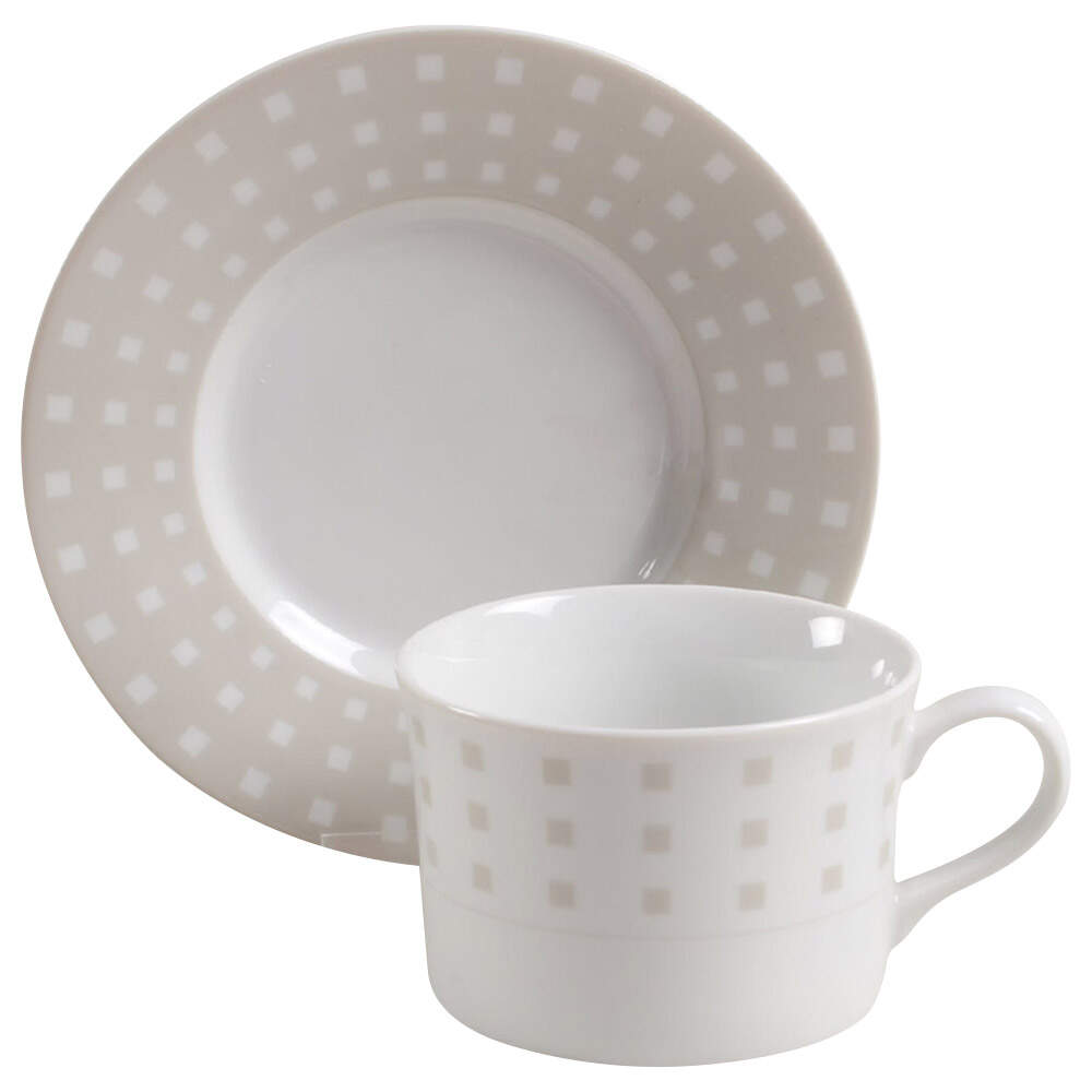 Avenue Taupe Flat Cup & Saucer Set by Studio Nova-1