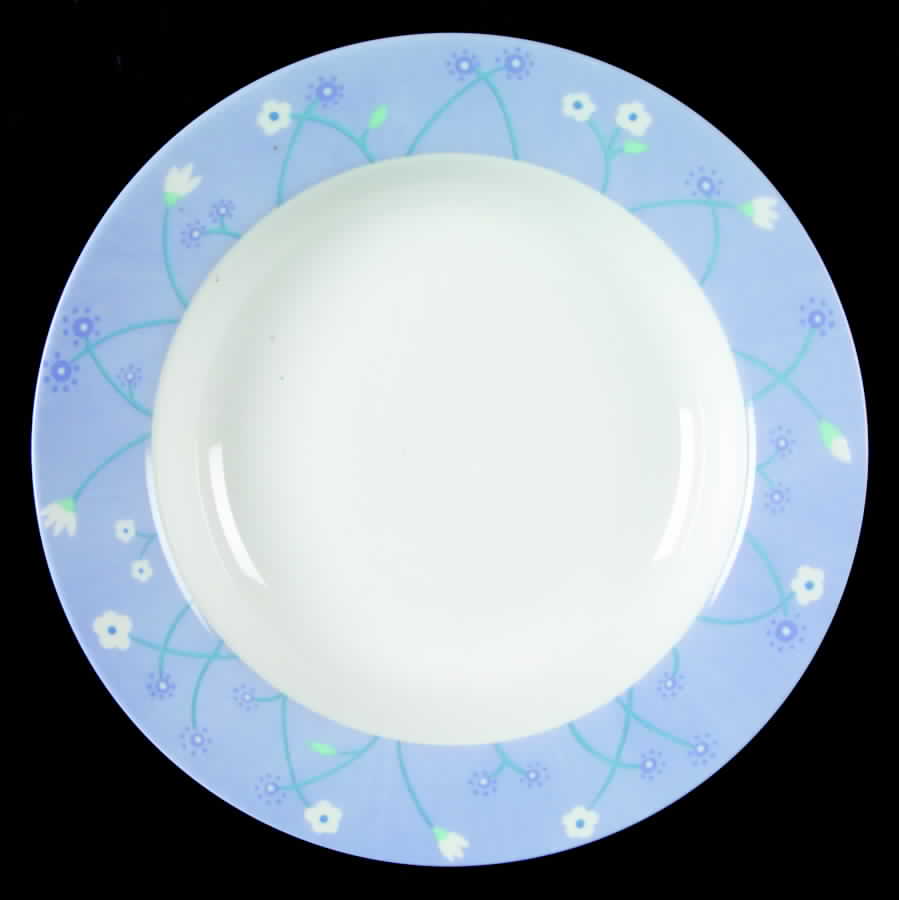 Blue Meadow Large Rim Soup Bowl by Studio Nova-1