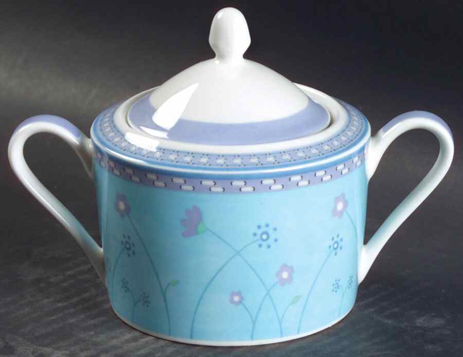 Blue Meadow Sugar Bowl & Lid by Studio Nova-1