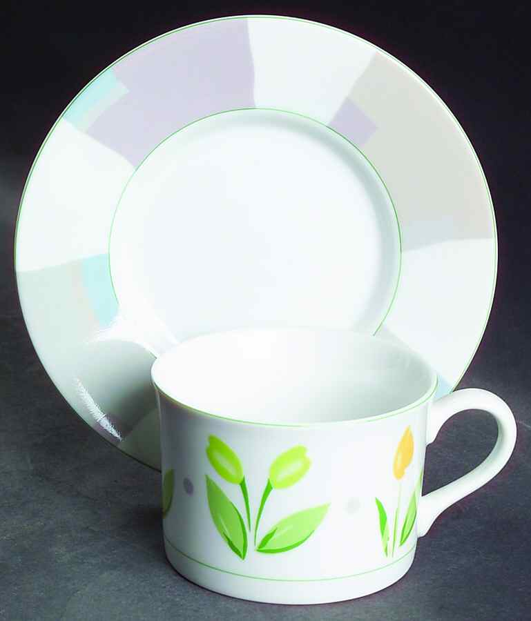 Garden Patch Flat Cup & Saucer Set by Studio Nova-1