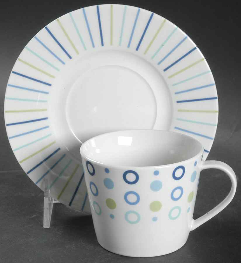 Top Circles Flat Cup & Saucer Set by Studio Nova-1