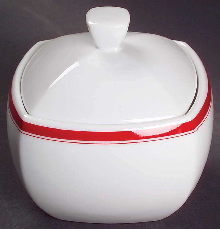 Accent Red Sugar Bowl & Lid by Studio Nova-1
