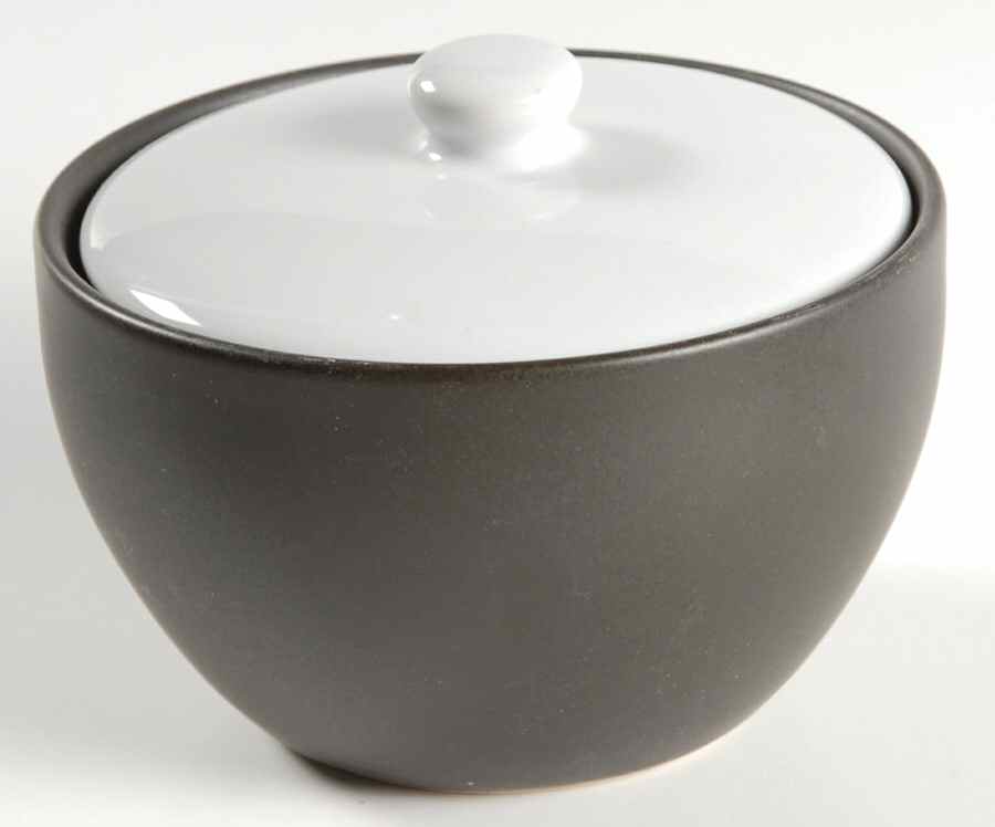 Jet Black Sugar Bowl & Lid by Studio Nova-1