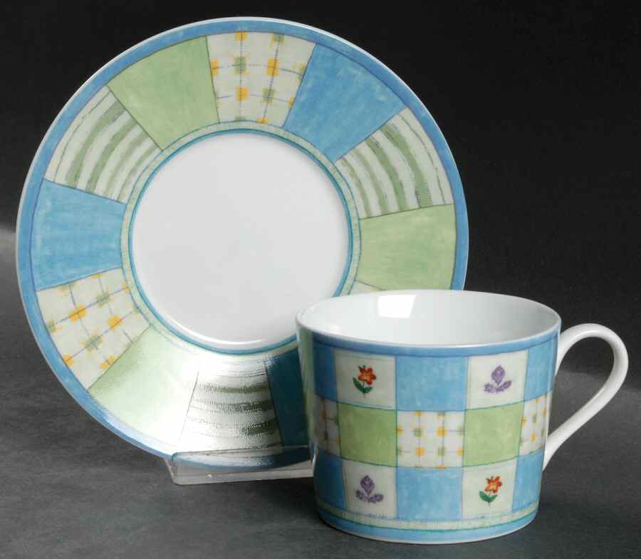 Botanical Glory Flat Cup & Saucer Set by Studio Nova-1