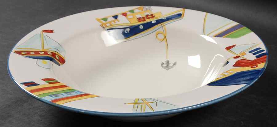 Yacht Race Rim Soup Bowl by Studio Nova-1