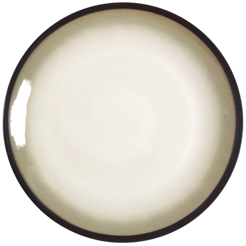 Nova Black (Newer, Grayish White Center) 12" Chop Plate (Round Platter) by Sango-1