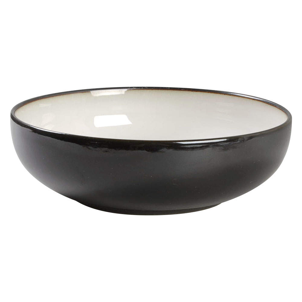 Nova Black (Newer, Grayish White Center) 10" Round Vegetable Bowl by Sango-1