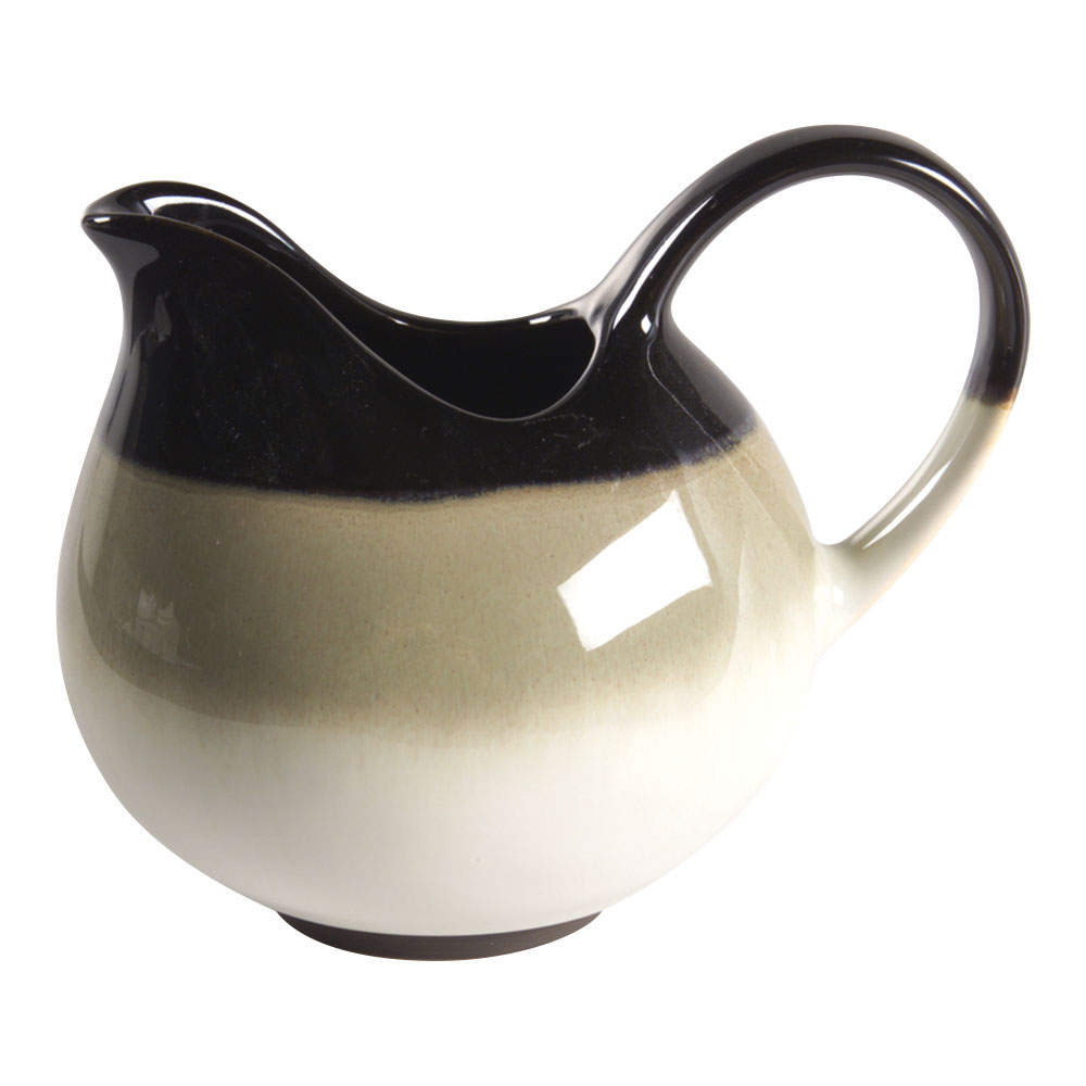Nova Black (Newer, Grayish White Center) Creamer by Sango-1