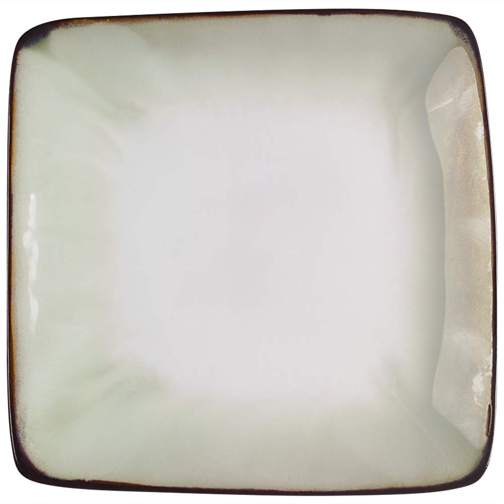 Nova Black (Newer, Grayish White Center) Square Salad Plate by Sango-1