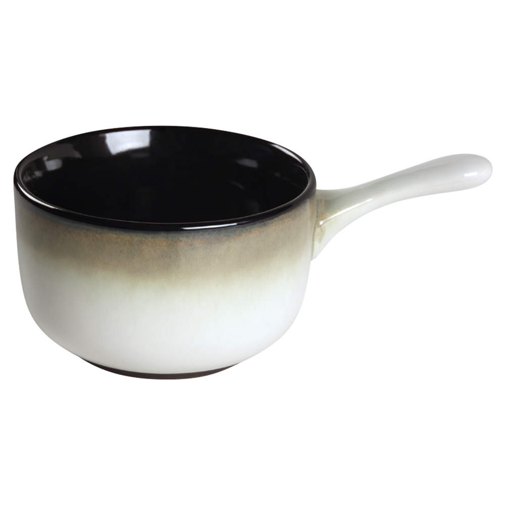 Nova Black (Newer, Grayish White Center) Open Onion Soup - Set of 4 by Sango-1