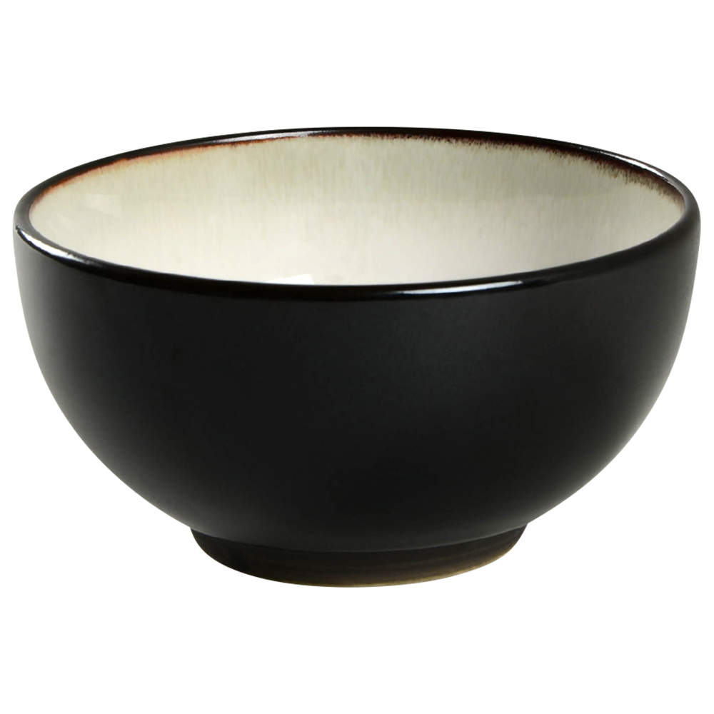 Nova Black (Newer, Grayish White Center) Individual Ice Cream Dish - Set of 4 by Sango-1